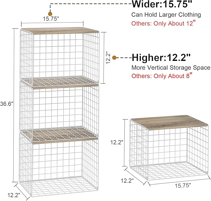 Closet Organizers And Storage Shelf, Widened Opening, Heightened Height