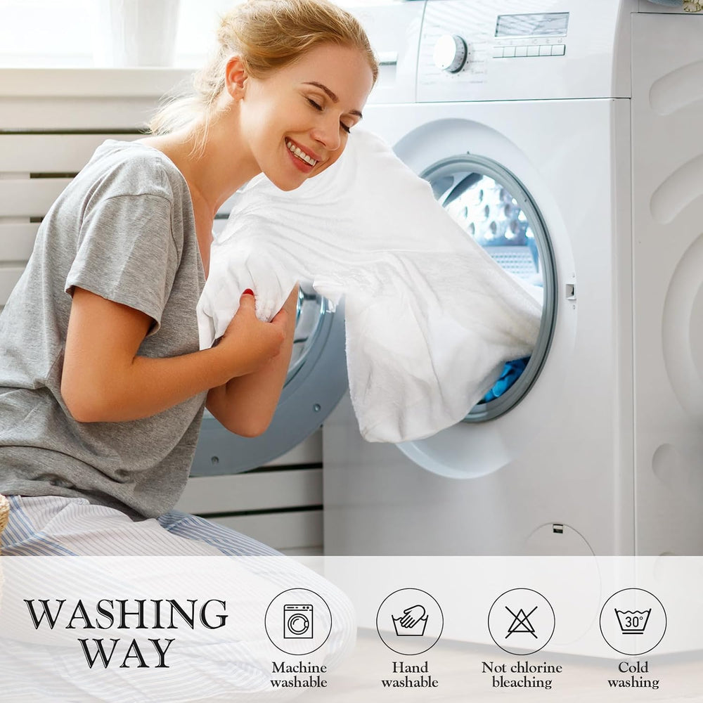 4 Pcs Fleece Throw Blanket Soft, White, Gray, 50'' X 60''