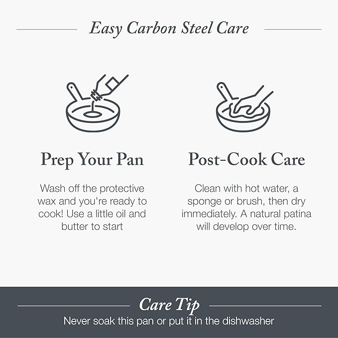 Merten & Storck Pre-Seasoned Carbon Steel 8” Frying Pan Skillet, Use on - Image 3