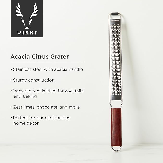 Viski Citrus and Cheese Grater, Stainless Steel Rasp Grater Zester - Image 2