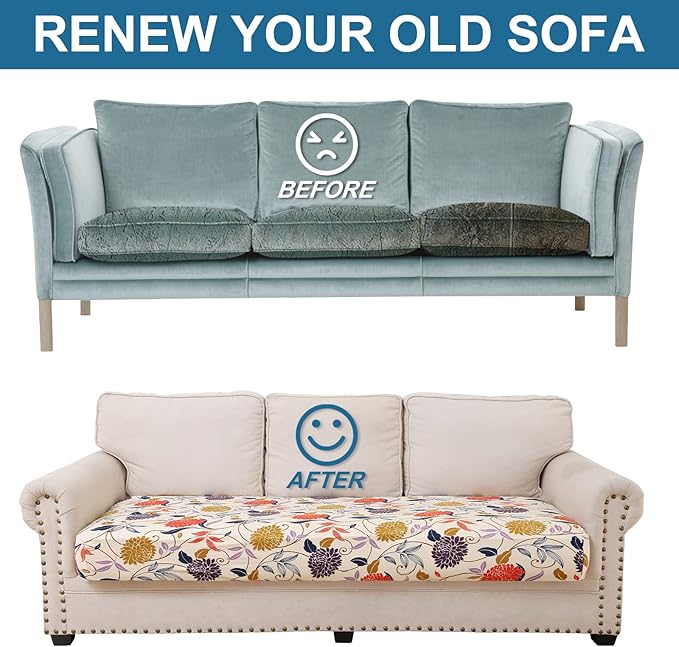 Smiry Printed Couch Cushion Covers, Stretch Soft Couch Covers - Image 8