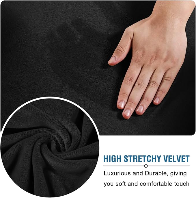 H.VERSAILTEX Real Velvet Plush 3 Piece Stretch Sofa Covers Couch Covers - Image 5