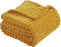 Mustard Yellow Fleece Throw Blanket 60”×80” by linecooo
