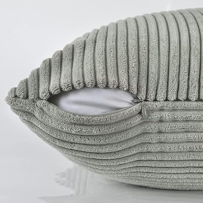 Fancy Homi 2 Packs Grey Euro Decorative Throw Pillow Covers 26x26 Inch - Image 4
