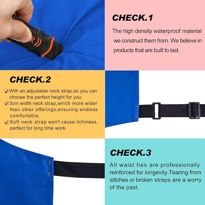 Waterproof Apron for Men and Women, Durable Heavy Duty Extra Long Adjustable - Image 5