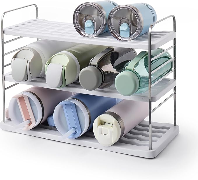YouCopia UpSpace Water Bottle and Travel Mug Cabinet Organizer, Adjustable by YouCopia