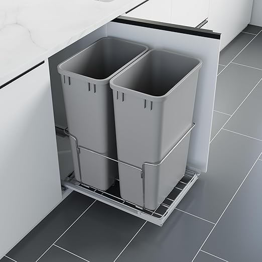 Dowell B18 Aluminum Base Wastebasket Pullout