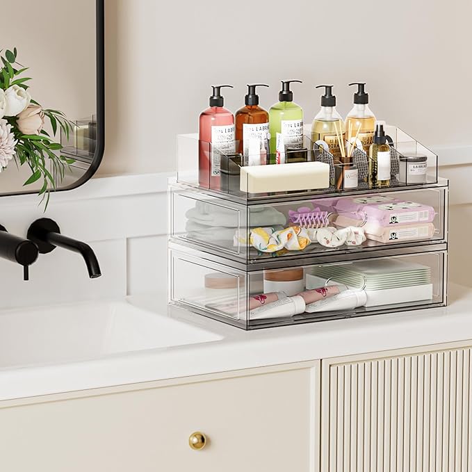 Clear Stackable Makeup Organizer - Image 6