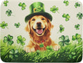 St Patrick's Day Dog Dish Drying Mat 18x24 inch Green Shamrock Dishes Pad by Giwawa