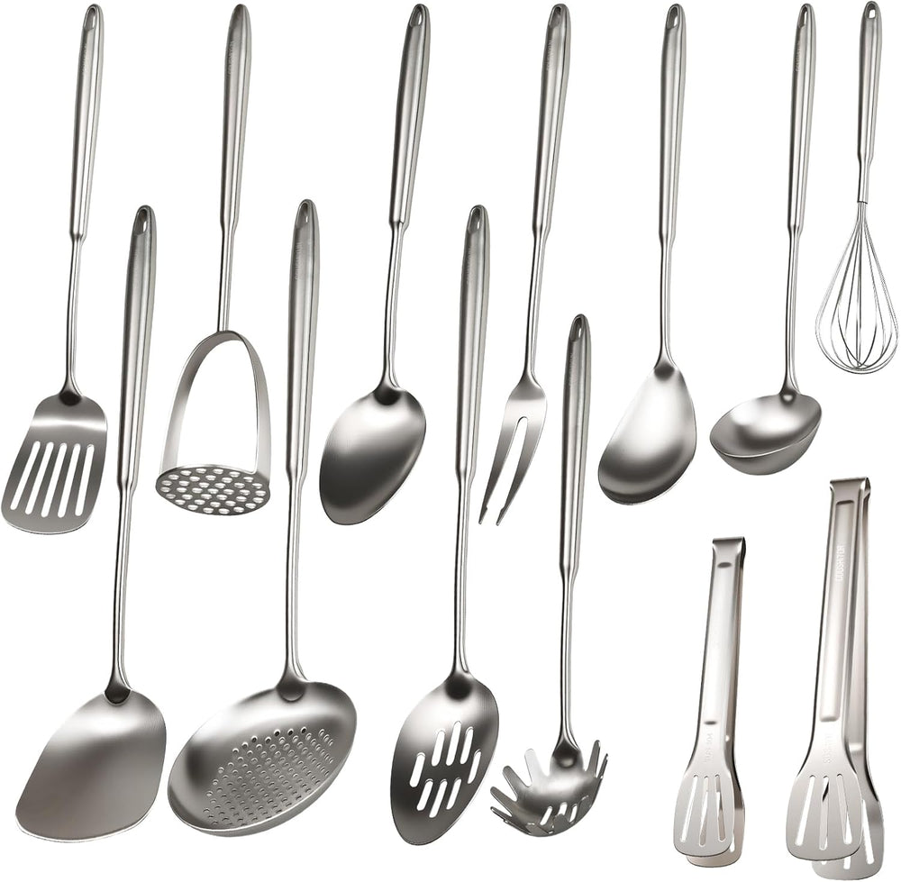 304 Stainless Steel Cooking Utensils Set, Mirror Polished Kitchen Gadget
