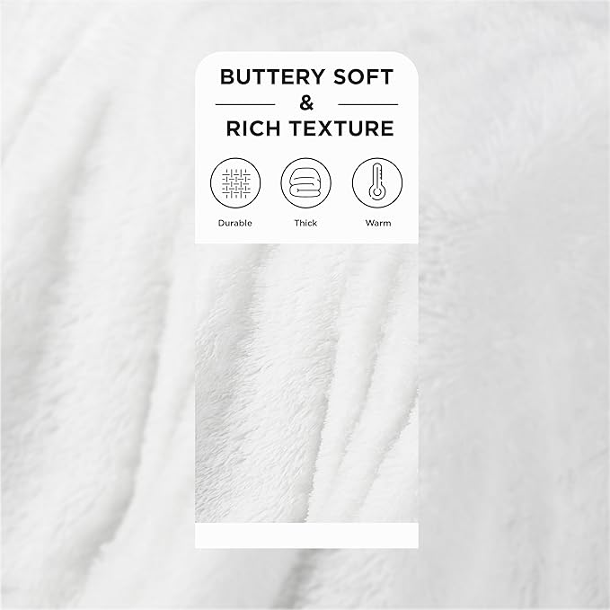 Bedsure GentleSoft Fluffy White Throw Blanket, Soft Cozy Furry Sherpa Fleece - Image 3