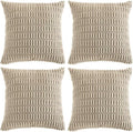 Fancy Homi 4 Packs Taupe Decorative Throw Pillow Covers 22x22 Inch by Fancy+Homi