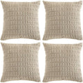 Fancy Homi 4 Packs Taupe Decorative Throw Pillow Covers 24x24 Inch by Fancy+Homi