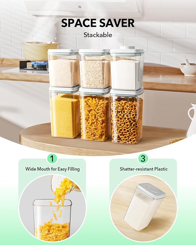 Ankou Food Storage Container Sets, 2.8 Qt + 4.2 Qt *2 Airtight Canisters - Image 4