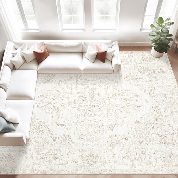 10x14 Area Rugs for Living Room: Washable Rug Vintage Large Rugs Soft Non Slip by MXSANYOORUG