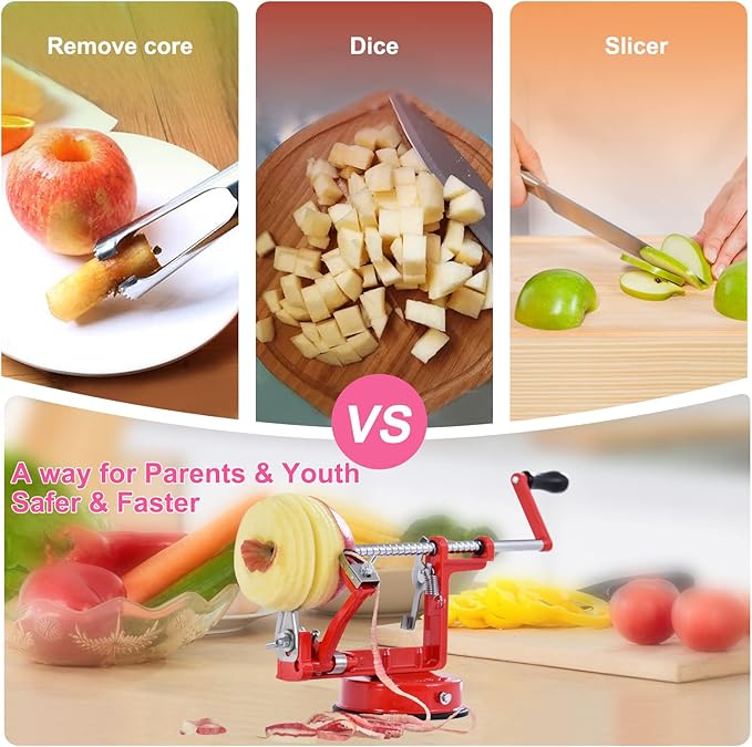 Apple Peeler, Slicer Corer Potato Peelers 3 In 1, Stainless Steel Heavy Duty - Image 4