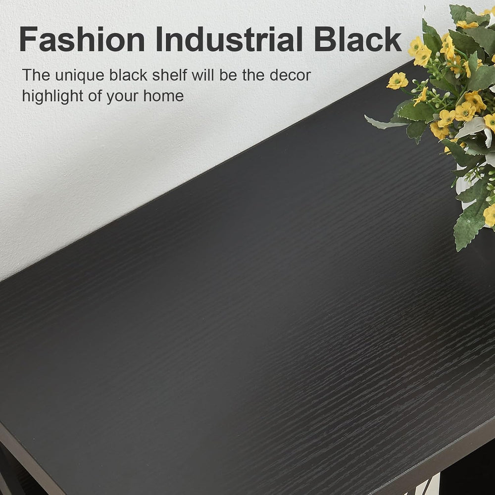 Hombazzar 3-Tier Sofa Table,Consoles Table for Entryway,Black 47"