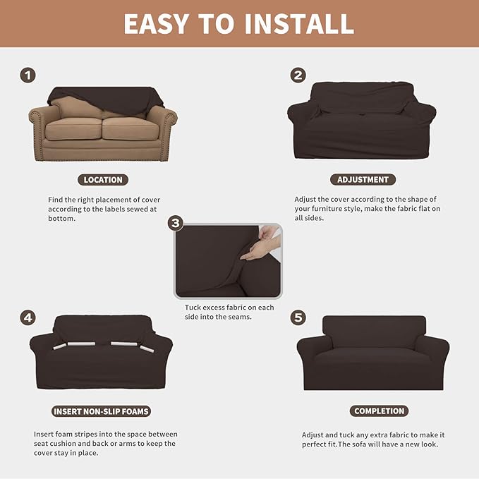 Easy-Going 100% Waterproof Couch Cover, Dual Waterproof Sofa Cover, Stretch - Image 5