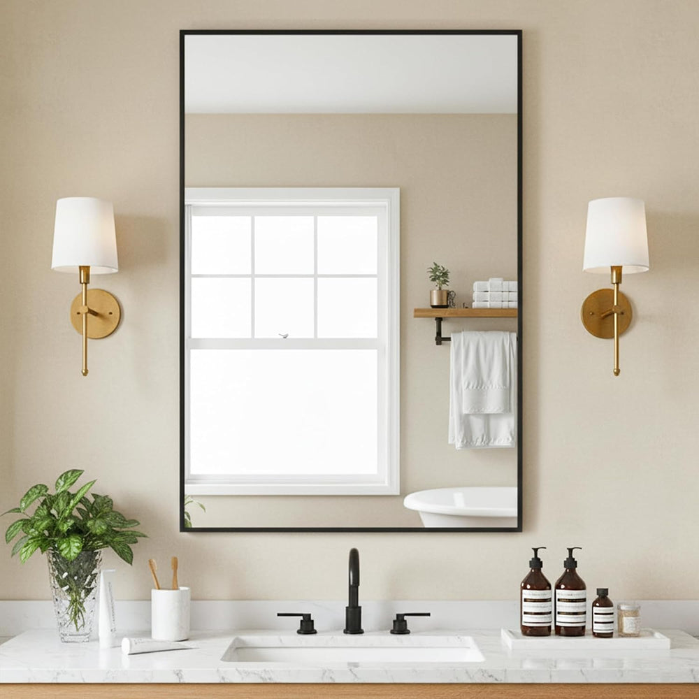 FICTOR Bathroom Vanity Mirror for Over Sink, 24" x 36", Black