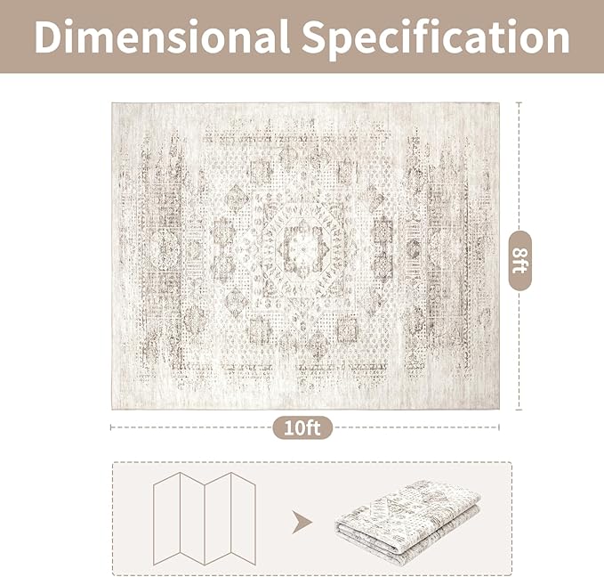 Washable Rugs 8x10 Area Rugs for Living Room, Dining Room- Modern Abstract - Image 2
