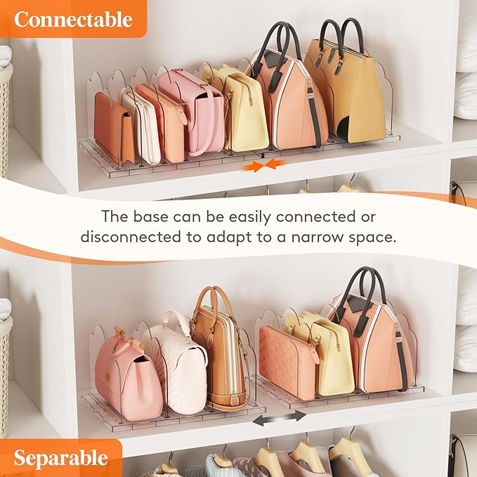 Lifewit Purse Organizer for Closet, Adjustable Clutch Purse Storage Organizer - Image 5