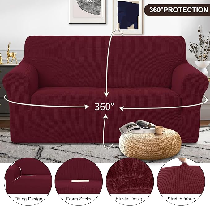 U-NICE HOME Oversized Stretch Loveseat Couch Cover Sofa Covers Washable Sofa - Image 3