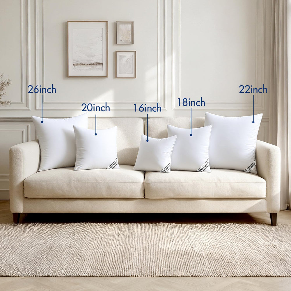 MIULEE 26x26 Pillows Inserts Pack of 2, Down Alternative Virgin Filling