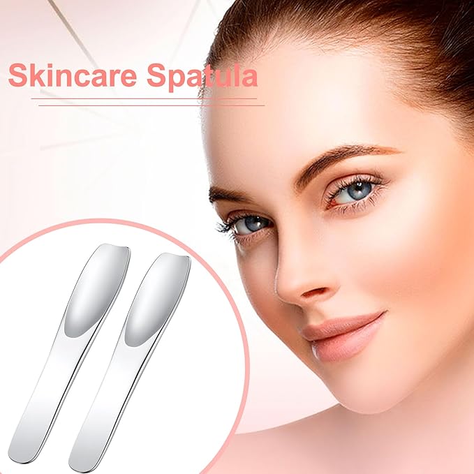 Pndeyo 3pcs Mini Stainless Steel Makeup Spatula, 2.75x0.45in Reusable Cosmetic - Image 4