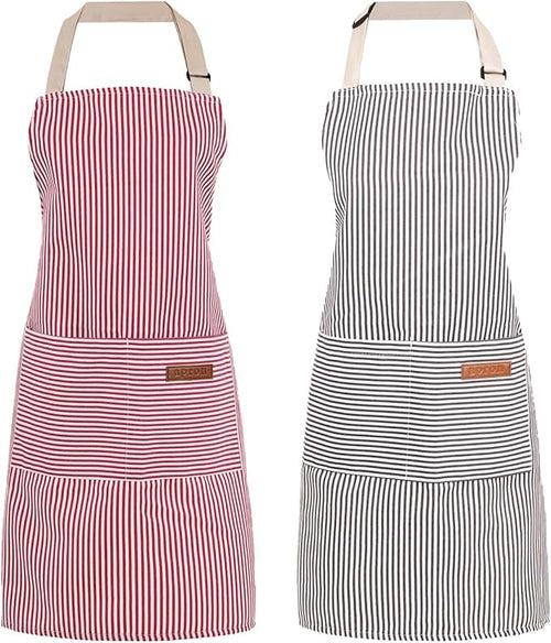 2 Pack Cooking Aprons Adjustable Bib Apron by Unknown