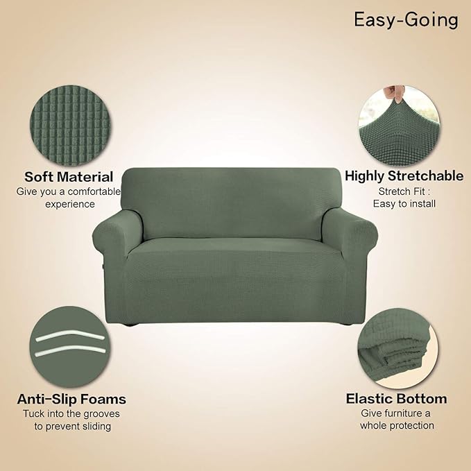 Easy-Going Stretch 4 Seater Sofa Slipcover 1-Piece Sofa Cover Furniture - Image 4