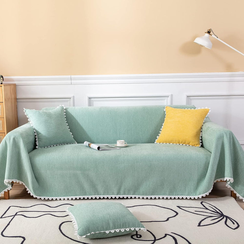 VClife Farmhouse Style Couch Cover for Dog Sage Green Sofa Covers for Oversiz...
