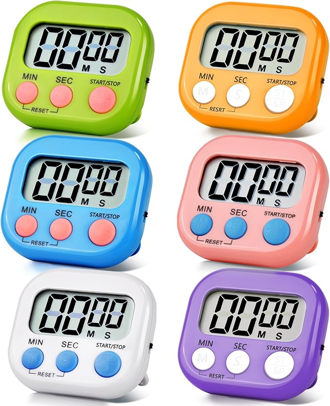 6 Pack Digital Kitchen Timer Magnetic Digital Timer by Unknown