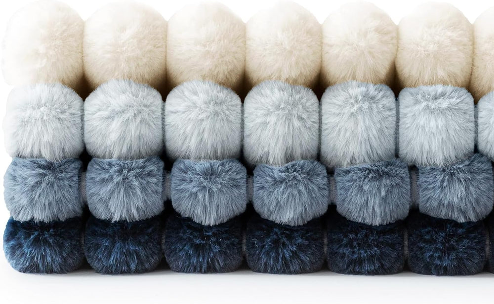 MIULEE Faux Fur Plush Decorative Throw Pillow Covers 20x20, Navy Blue