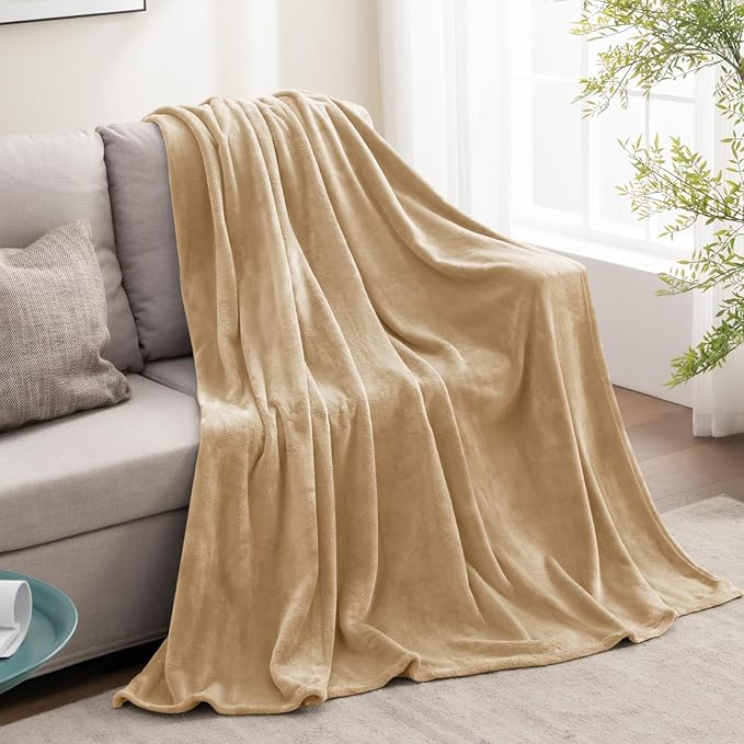 BEDELITE Fleece Blanket Light Camel Throw Blankets - Image 6