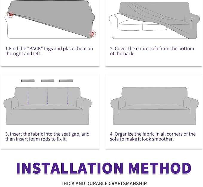ZNSAYOTX Super Stretch Couch Cover Love Seat Sofa Covers - Image 9