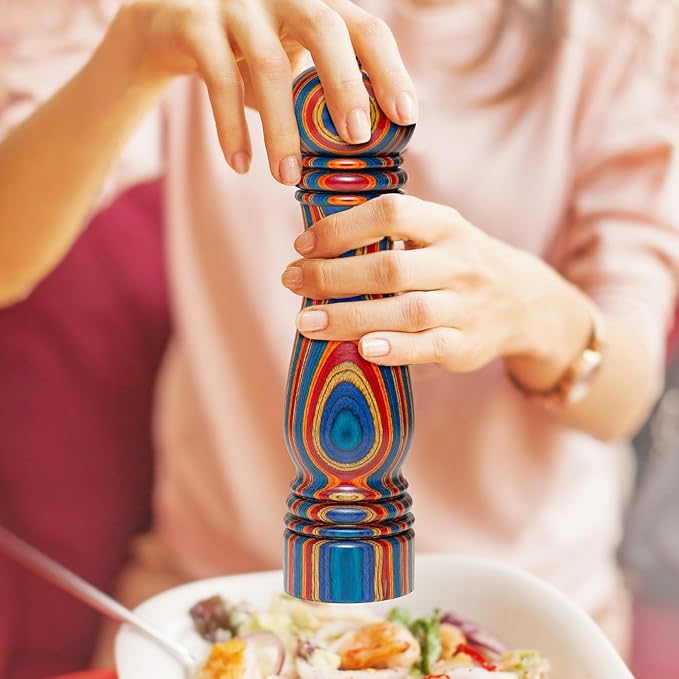 Baltique Montego Bay Pepper Grinder – 8 Inch Colorful Wooden Pepper Mill - Image 5