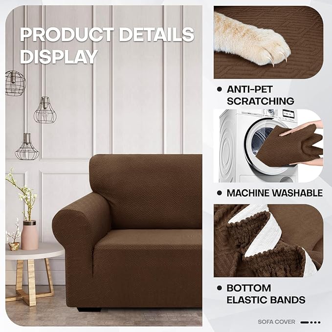 ZNSAYOTX 1 Piece Jacquard Chair Slipcovers - Image 3