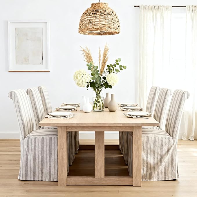 chairus Slipcovered Parsons Dining Chairs Set of 2, Upholstered Dining Room C...