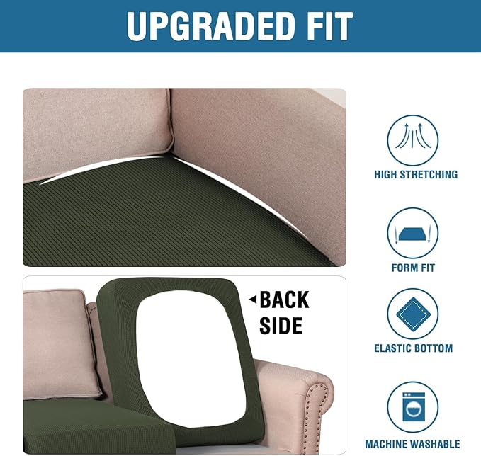 H.VERSAILTEX Super Stretch Individual Seat Cushion Covers Sofa Covers Couch - Image 6