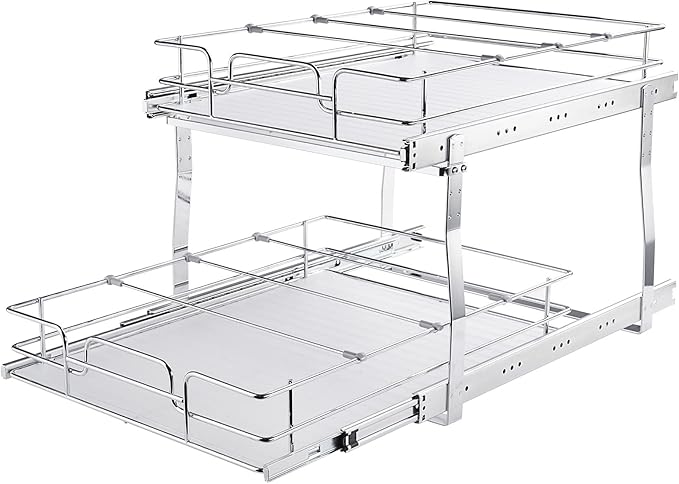 VEVOR 2 Tier 20"Wx21.2"Dx15.2"HPull Out Cabinet Organizer, Heavy Duty Slide Out - Image 9