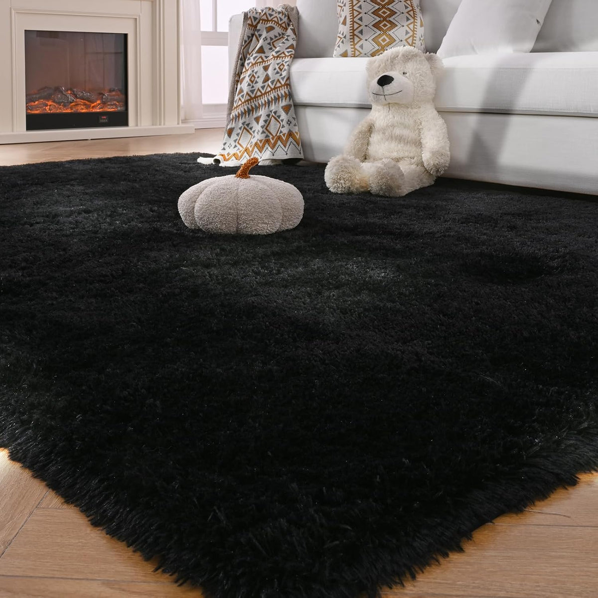 10x12 area rug living room black - large shown in use