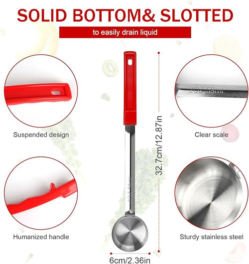 2 Ounce Solid Stainless Steel Portion Control Ladle Spoon -Pizza Sauce Serving - Image 2