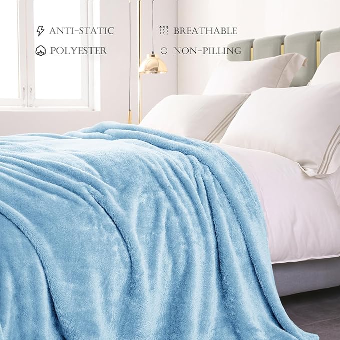 Exclusivo Mezcla Plush Fuzzy Fleece Bed Blanket King Size, Super Soft, Fluffy - Image 5
