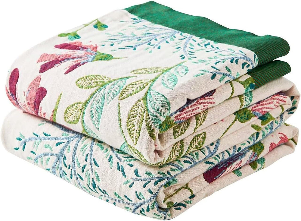 XIBLC Boho Throw Blanket for Bed, 100% Cotton Soft Rustic Quilt Fall Blanket,...