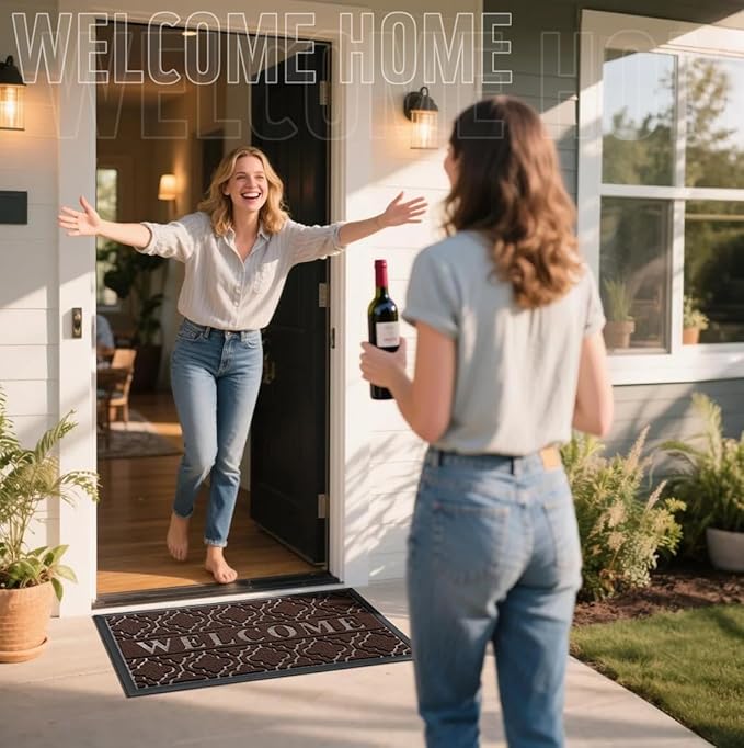 Yimobra Welcome Matt Outdoor Indoor 29.5x17, All-Weather Waterproof Front Door - Image 2
