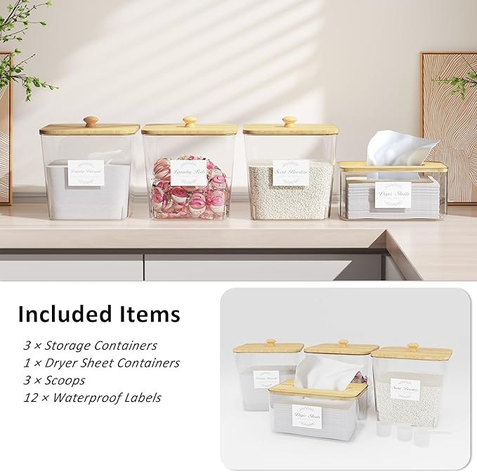 Vincona Laundry Room Organization and Storage, Laundry Pods Container and Dryer - Image 2