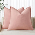 MIULEE Decorative Linen Pillow Covers 20x20 Inch Pink ​Boho Farmhouse​ ​Neutral by MIULEE