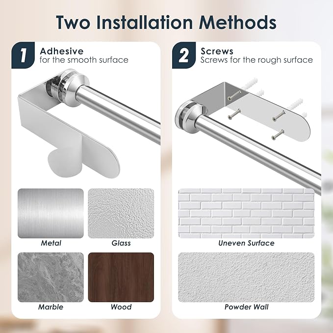 theaoo Paper Towel Holder Under Cabinet, One-Handed Tear Wall Mount Paper Towel - Image 7