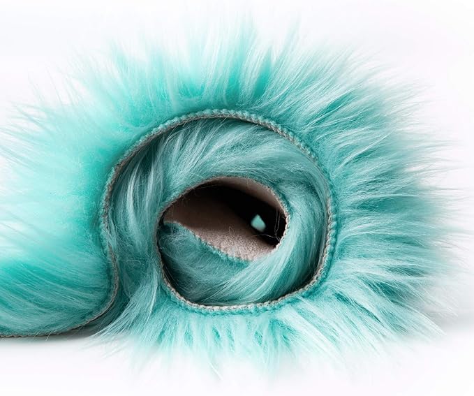 Ashler Faux Fur Area Rug, Fluffy Shaggy 3 x 5 Feet Rectangle Turquoise Fuzzy - Image 7