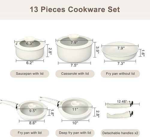 13 Pcs Pots and Pans Set, Nonstick Cookware Set - Image 2